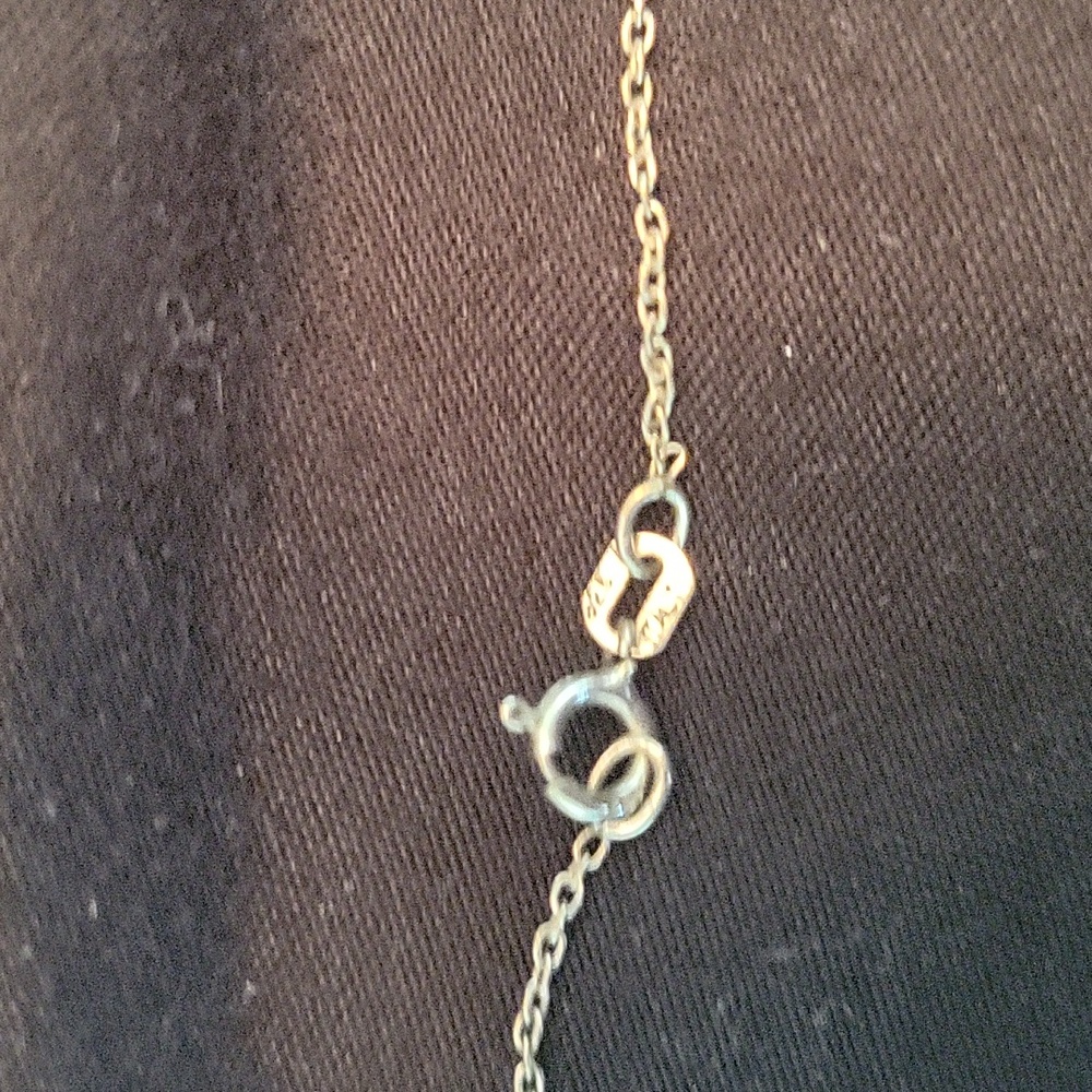 Silver peace necklace 925 18" - Picture 2 of 2